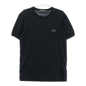 DOLCE & GABBANA ドルチェ アンド ガッバーナ G8GX8T/G7JYY 半袖Tシャツ ロゴプレート ブラック系 48 [240101044330] メンズ