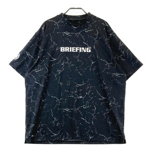 BRIEFING GOLF ブリーフィング 2023年モデル モックネック 半袖Tシャツ 総柄 ブラック系 L [240101018000] ゴルフウェア メンズ