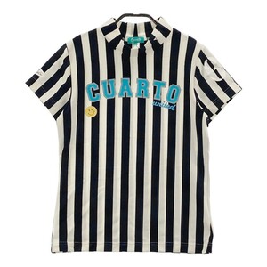 CUARTO UNITED クアルトユナイテッド ハイネック 半袖Tシャツ ストライプい柄 ネイビー系 M [240101073279] ゴルフウェア レディース