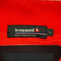 LECOQ GOLF ルコックゴルフ ハーフジップ 半袖Tシャツ レッド系 L [240101047711] ゴルフウェア メンズ_画像3