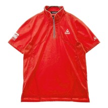 LECOQ GOLF ルコックゴルフ ハーフジップ 半袖Tシャツ レッド系 L [240101047711] ゴルフウェア メンズ_画像1