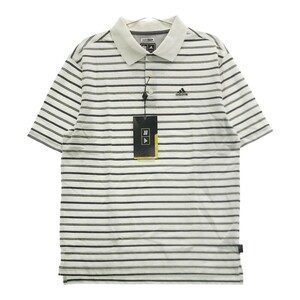 ADIDAS GOLF アディダスゴルフ 半袖ポロシャツ ボーダー柄 ホワイト系 M [240001887926] ゴルフウェア メンズ