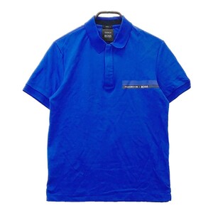 HUGO BOSS ヒューゴボス ハーフジップ 半袖ポロシャツ ブルー系 S [240101062456] メンズ