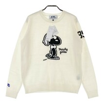 【1円】【新品】PEARLY GATES パーリーゲイツ ×PEANUTS クルーネック 長袖 ニットセーター ホワイト系 1 [240101139846]_画像1