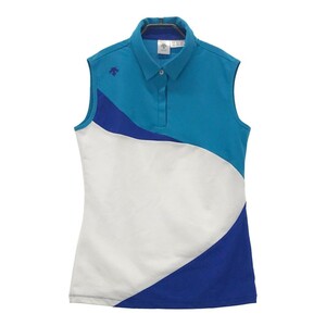 DESCENTE GOLF デサントゴルフ ノースリーブ ポロシャツ ブルー系 O [240001801223] ゴルフウェア レディース