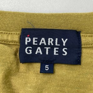 PEARLY GATES パーリーゲイツ 半袖Tシャツ ヤシ柄 ブラウン系 5 [240001913766] ゴルフウェア メンズの画像3