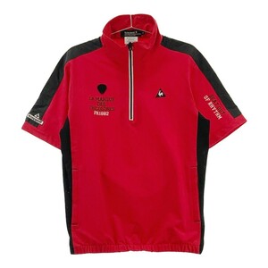 【1円】LECOQ GOLF ルコックゴルフ ハーフジップ 半袖ブルゾン レッド系 M [240101116640] メンズ