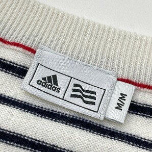 【1円】ADIDAS GOLF アディダスゴルフ ウール混 Vネック ニットセーター ボーダー柄 ホワイト系 M [240101116664] メンズの画像3