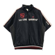 【1円】LECOQ GOLF ルコックゴルフ 中綿 ハーフジップ 半袖ブルゾン ブラック系 LL [240101122204] メンズ_画像1