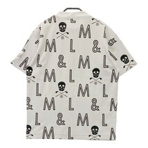 MARK&LONA マークアンドロナ モックネック 半袖Tシャツ スカル ロゴ柄 ホワイト系 44 [240101105959] ゴルフウェア メンズ_画像2