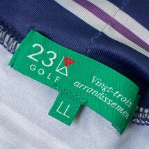 23区GOLF ニジュウサンクゴルフ ハイネック 半袖 インナーTシャツ ボーダー柄 パープル系 LL [240101153548] ゴルフウェア メンズ_画像3