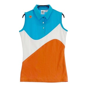 DESCENTE GOLF デサントゴルフ 2022年モデル ノースリーブポロシャツ オレンジ系 S [240101154692] ゴルフウェア レディース