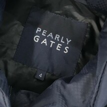 【1円】PEARLY GATES パーリーゲイツ 2022年 2WAY ダウン ジップベスト ニコちゃん ロゴ チェック ネイビー系 4 [240001922410] メンズ_画像6