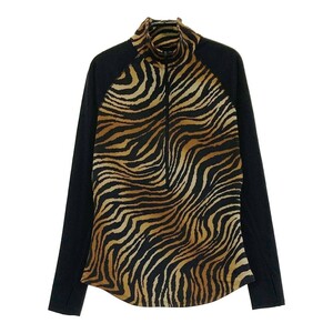 RLX Ralph Lauren половина Zip длинный рукав внутренний футболка общий рисунок оттенок черного XS [240101155235] Golf одежда женский 