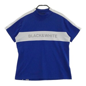 BLACK&WHITE ブラックアンドホワイト 2023年モデル ハイネック 半袖Tシャツ ブルー系 L [240101156617] ゴルフウェア レディース