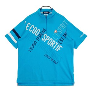 LECOQ GOLF ルコックゴルフ ハーフジップ 半袖Tシャツ ブルー系 LL [240101157634] ゴルフウェア メンズ