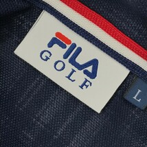 FILA GOLF フィラゴルフ 半袖 ポロシャツ ボタンダウン チェック柄 ネイビー系 L [240101157909] ゴルフウェア メンズ_画像4