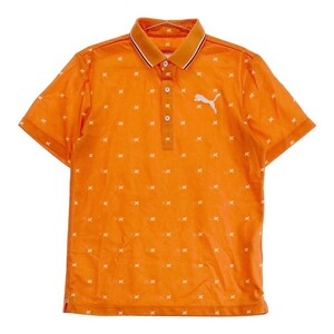 PUMA GOLF プーマゴルフ 半袖ポロシャツ 総柄 オレンジ系 S [240101157215] ゴルフウェア メンズ