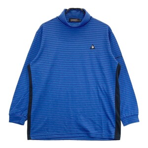 LECOQ GOLF ルコックゴルフ ハイネック 長袖Tシャツ ボーダー柄 ブルー系 3L [240101153563] ゴルフウェア メンズ
