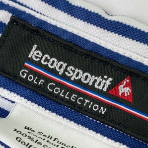 LECOQ GOLF ルコックゴルフ 半袖ポロシャツ ボーダー柄 ネイビー系 LL [240101157620] ゴルフウェア メンズの画像3