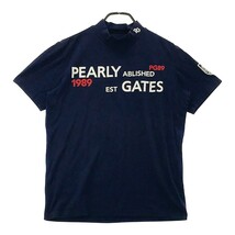 PEARLY GATES パーリーゲイツ ハイネック 半袖Tシャツ ネイビー系 5 [240101088094] ゴルフウェア メンズ_画像1