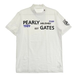 PEARLY GATES パーリーゲイツ 2022年モデル 053-2267701 ハイネック 半袖 Tシャツ ホワイト系 4 [240101159260] ゴルフウェア メンズ