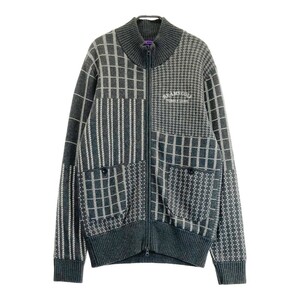 BEAMS GOLF ビームスゴルフ 裏地付き 長袖 ニット ジップジャケット 総柄 グレー系 L [240101155466] ゴルフウェア メンズ