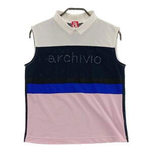 ARCHIVIO アルチビオ 襟付き ノースリーブシャツ ネイビー系 36 [240101060141] ゴルフウェア レディース
