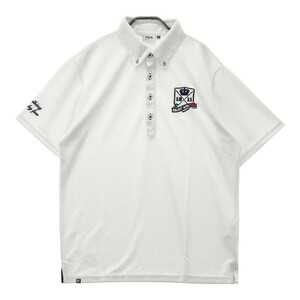 FILA GOLF フィラゴルフ 半袖ポロシャツ ボタンダウン チェック柄 ホワイト系 LL [240101156722] ゴルフウェア メンズ