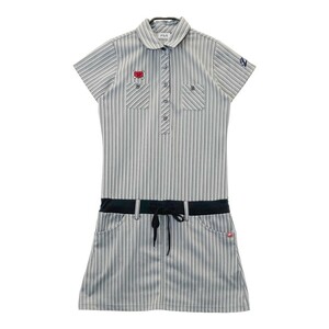 FILA GOLF フィラゴルフ 半袖ポロ ワンピース 総柄 グレー系 M [240101161268] ゴルフウェア レディース