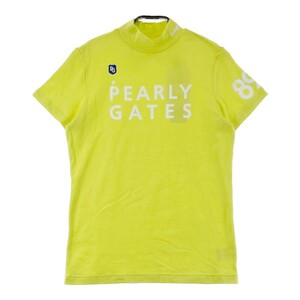 【新品】PEARLY GATES パーリーゲイツ ハイネック半袖Tシャツ イエロー系 1 [240101051970] ゴルフウェア レディース