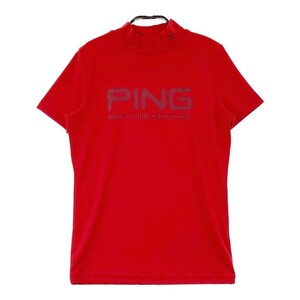 PING ピン ハイネック 半袖Tシャツ レッド系 S [240101056084] ゴルフウェア レディース