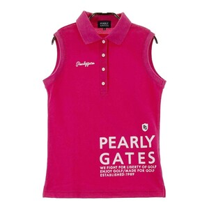 PEARLY GATES パーリーゲイツ 2023年モデル ノースリーブポロシャツ ピンク系 00 [240101139551] ゴルフウェア レディース