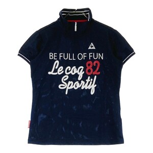 LECOQ GOLF ルコックゴルフ ハーフジップ 半袖Tシャツ ネイビー系 L [240101139863] ゴルフウェア レディース