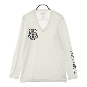 【1円】PEARLY GATES パーリーゲイツ Vネック長袖インナーTシャツ ホワイト系 6 [240101083590] メンズ