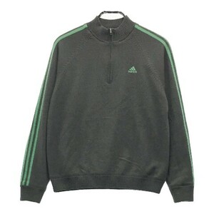 【1円】ADIDAS GOLF アディダスゴルフ ハーフジップ 蓄熱 ニット セーター S [240001879493] メンズ