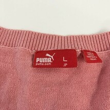 【1円】PUMA GOLF プーマゴルフ Vネック ニットセーター ドット ボーダー柄 ピンク系 L [240001975891] メンズ_画像5