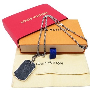 【1円】LOUIS VUITTON ルイ ヴィトン M63640 コリエ プラーク ネックレス モノグラム エクリプス [240001790508]