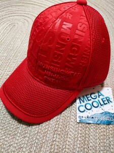 Новый неиспользованный Mansing Mega Cooler Cap красный красный бесплатный размер (56-60 см) Cool Munsingwear Golf