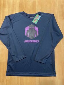 【新品】マインクラフト　長袖メッシュTシャツ　ネイビー　150