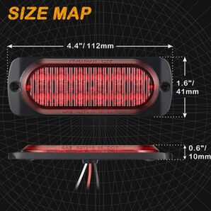 12V 24V 兼用 LED テール 防水 ブレーキランプ テールランプ 汎用 車 バイク トラック レッド ストップランプ ハイマウント 2個の画像2