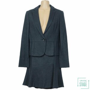 [ beautiful goods ] Untitled *femi person! suit pe plum jacket & flair skirt size 2 wool 100% charcoal gray series z6524