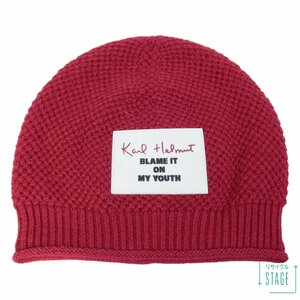 [ beautiful goods ] Karl hell m* knitted cap . warm simple with logo letter pack post service possible red series k2555