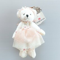 【新品タグ付】ギャラリービスコンティ くま ぬいぐるみキーホルダー テディベア ピンクのドレスとヘッドドレスが可愛い！ 白 ＊b5566_画像1