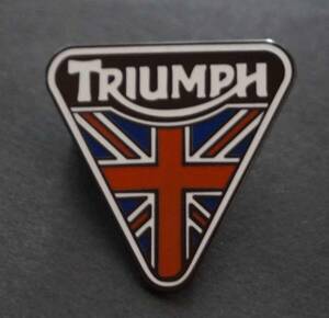 《逆三TR英国旗》新品『TRIUMPH トライアンフ』　ユニオンジャック■単車バイク■ピンバッジ バッチ■カフェレーサーUK Biker cafe Racer