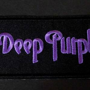 黒紫DP長方形■新品『Deep Purple 』ディープ・パープル　イングランド　ハードロック・バンド　 刺繍ワッペン◎映画 音楽 ミュージック