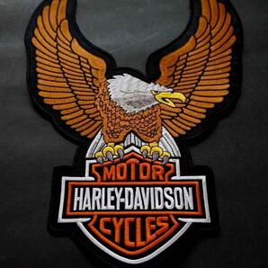 特大■白頭鷲茶翼DX縦長■激渋ハーレーダビッドソン Harley-Davidson刺繍ワッペン◇アメリカ 大型二輪車 オートバイ バイク ライダー ■DIYの画像6
