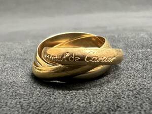 0001-02102 1円出品 カルティエ Cartier アクセサリー リング 指輪 3連 トリニティ 750 刻印 あり 総重量 約 6.8ｇ 現物 のみ