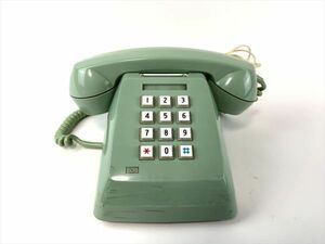 0u1k43A039 NTT push type telephone machine 601-P green group push ho n Japan electro- confidence telephone . company Showa Retro interior Vintage electro- electro- . company present condition goods 