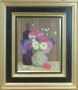 Art hand Auction Masaku Hotaka Beliebter und talentierter Künstler Kao Okunishi Flower II Ölgemälde Nr. 3, Malerei, Ölgemälde, Stilllebenmalerei